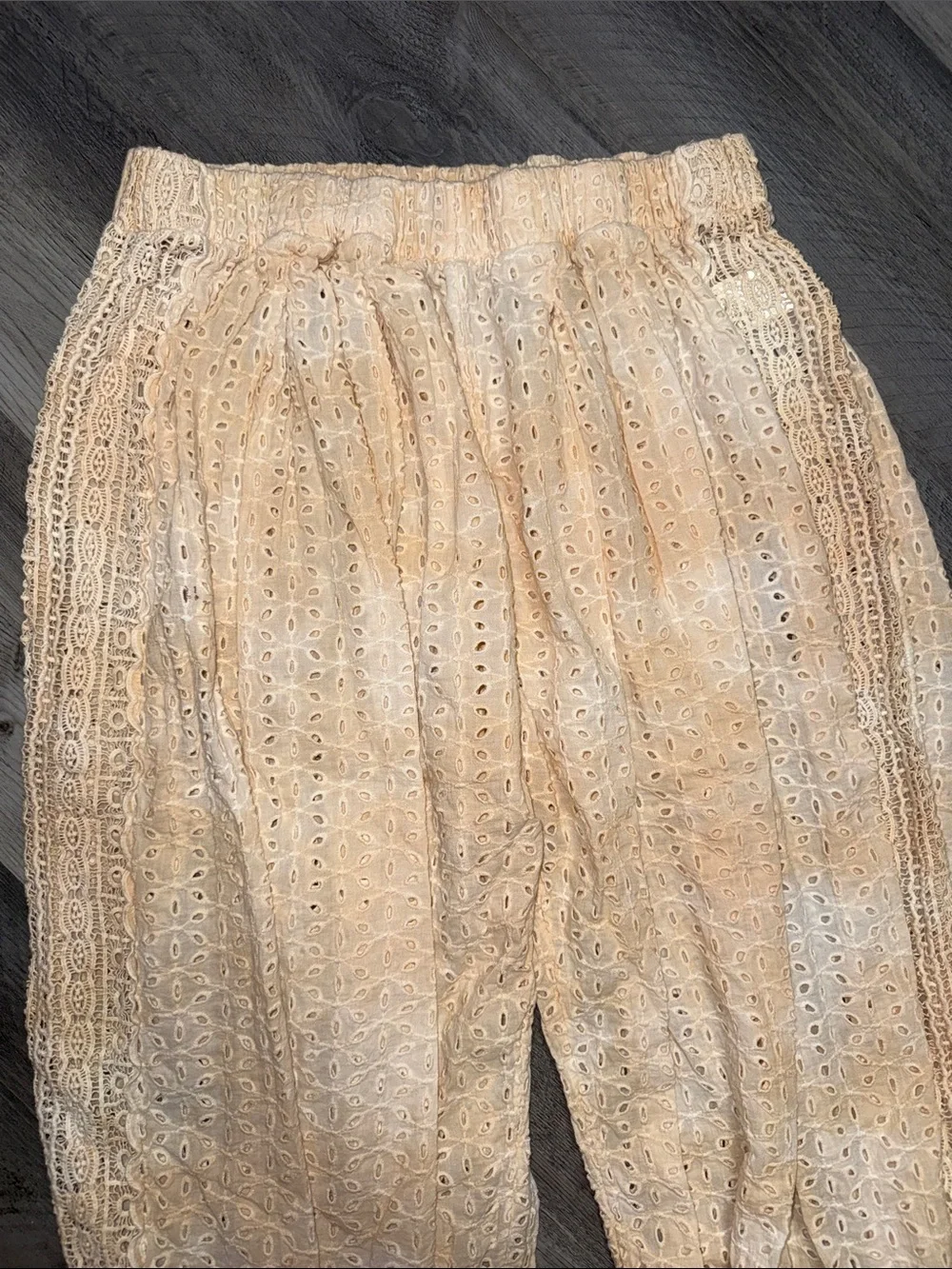 Free People Sweet Tea Eyelet Washed Lounge Pants bottoms